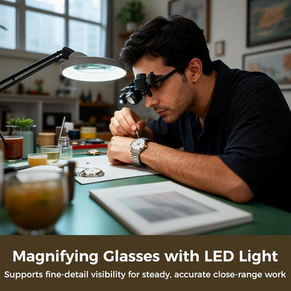 🔬 LIMITED-TIME 30% OFF! ✨ Precision LED Magnifier Glasses – Interchangeable Lenses, Dual LED, Hands-Free 💡