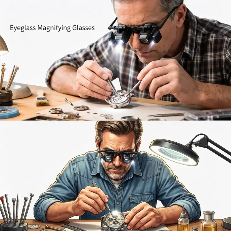 🔬 LIMITED-TIME 30% OFF! ✨ Precision LED Magnifier Glasses – Interchangeable Lenses, Dual LED, Hands-Free 💡