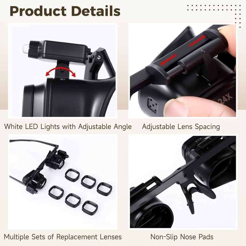 🔬 LIMITED-TIME 30% OFF! ✨ Precision LED Magnifier Glasses – Interchangeable Lenses, Dual LED, Hands-Free 💡