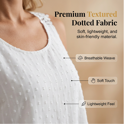 👚 49% OFF NOW! ⏰ Elegant Dot Lace Strap Tank Top – Soft & breathable – Delicate lace straps, flattering fit – perfect for layering or summer chic 🌸