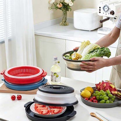 📢📢43% OFF !! ⏰Collapsible Microwave Cover with Base Mat💨
