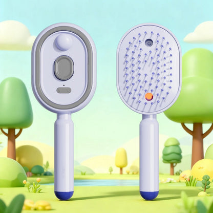 💖Scalp Massager Comb💆‍♀️ – Self-Cleaning 🧼, Tangle-Free ✂️ & Frizz-Control Hair Brush with Soothing Mist Spray 💨✨ | Perfect for Dry, Brittle Hair 💧🌟