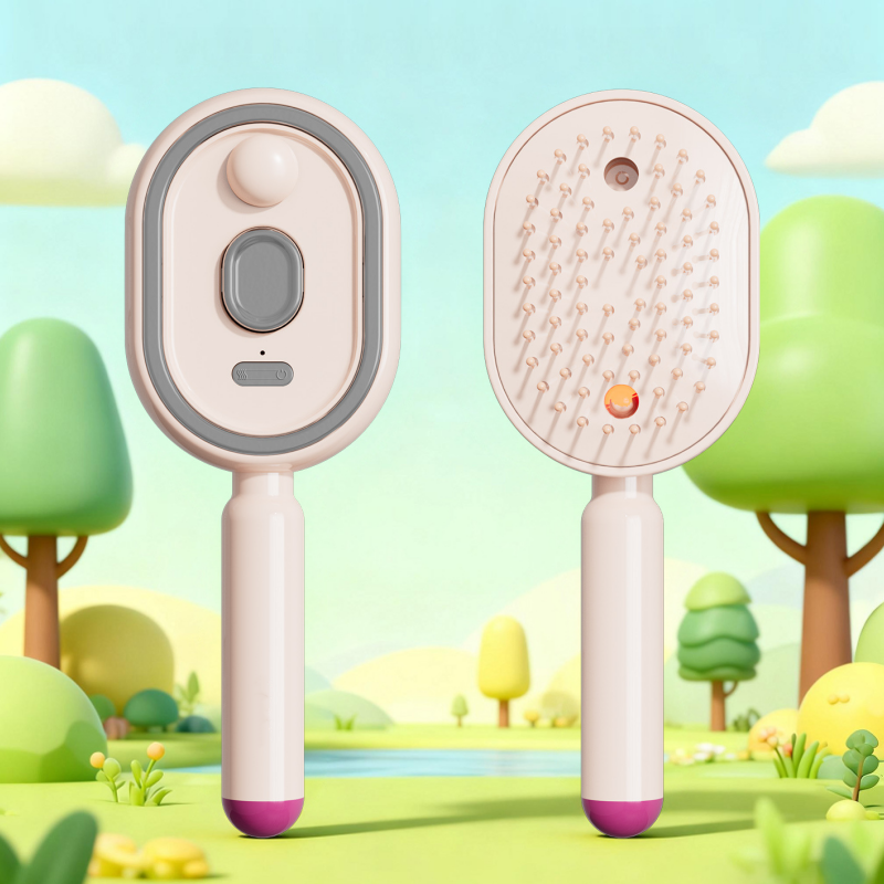 💖Scalp Massager Comb💆‍♀️ – Self-Cleaning 🧼, Tangle-Free ✂️ & Frizz-Control Hair Brush with Soothing Mist Spray 💨✨ | Perfect for Dry, Brittle Hair 💧🌟