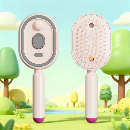 💖Scalp Massager Comb💆‍♀️ – Self-Cleaning 🧼, Tangle-Free ✂️ & Frizz-Control Hair Brush with Soothing Mist Spray 💨✨ | Perfect for Dry, Brittle Hair 💧🌟