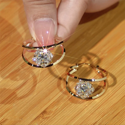 📢📢31% OFF !! ⏰Double Hoop Sparkling Zirconia Ball Earrings