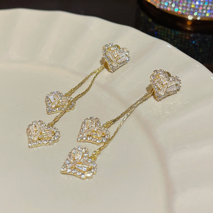 🔥While Supplies Last 40% OFF!🎉 Romantic Long Chain Heart Drop Earrings