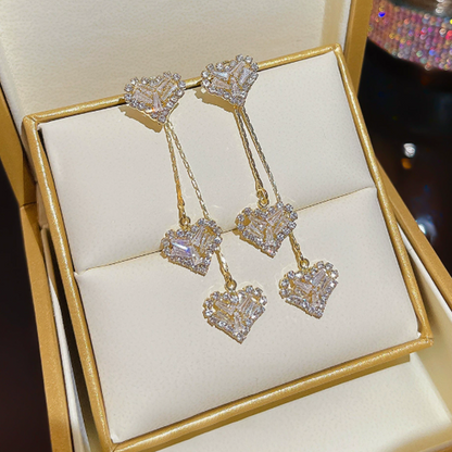 🔥While Supplies Last 40% OFF!🎉 Romantic Long Chain Heart Drop Earrings