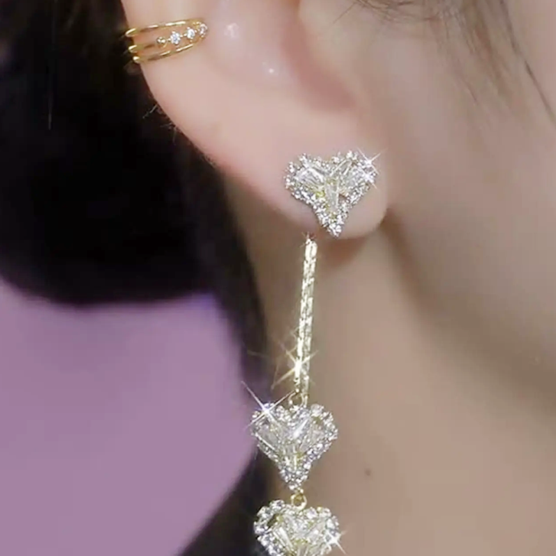 🔥While Supplies Last 40% OFF!🎉 Romantic Long Chain Heart Drop Earrings