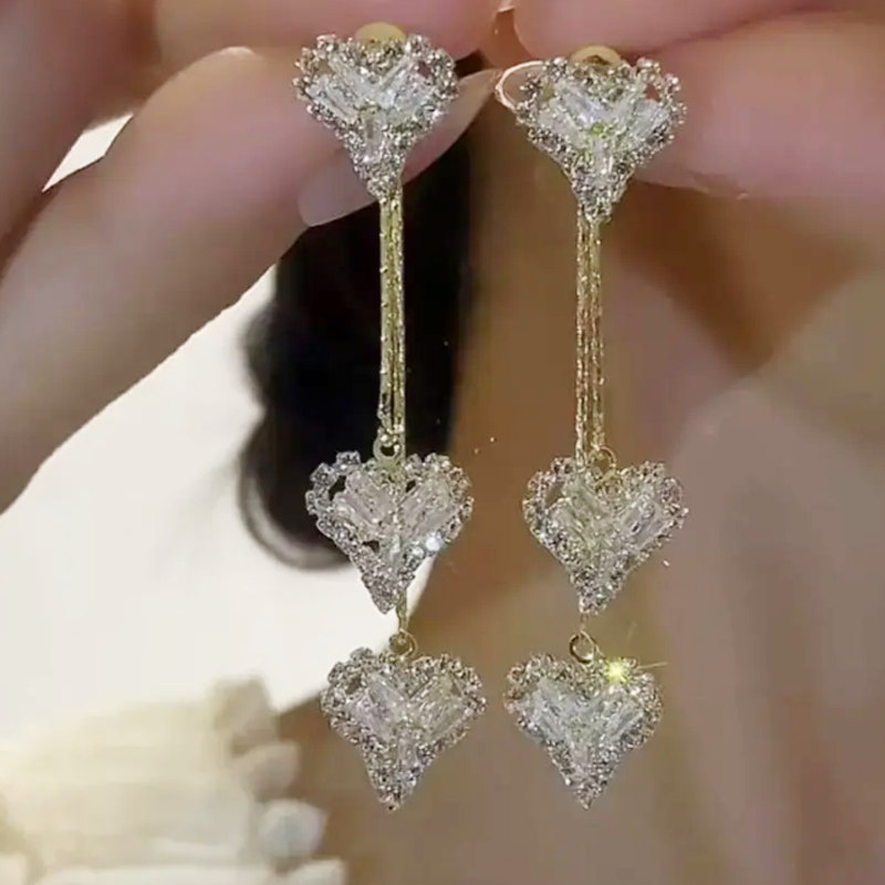 🔥While Supplies Last 40% OFF!🎉 Romantic Long Chain Heart Drop Earrings