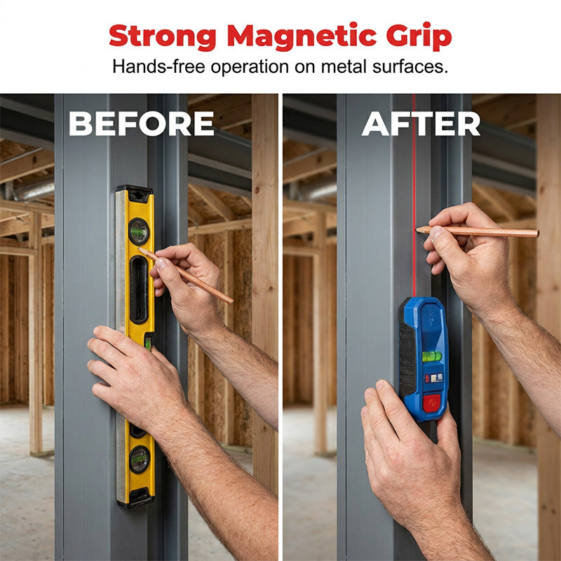 📐 LIMITED-TIME 40% OFF! ✨ 3-in-1 Magnetic Laser Level – Stud Finder, Green Beam, Pocket-Sized 🧲