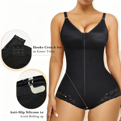 📢📢40% OFF !! ⏰Women's Tummy Control Zip-Up Shapewear Bodysuit