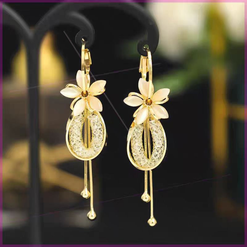 🌸 LIMITED-TIME 30% OFF! ✨ Flower Tassel Dangle Earrings – Opalescent, Sparkling, Dynamic 💫