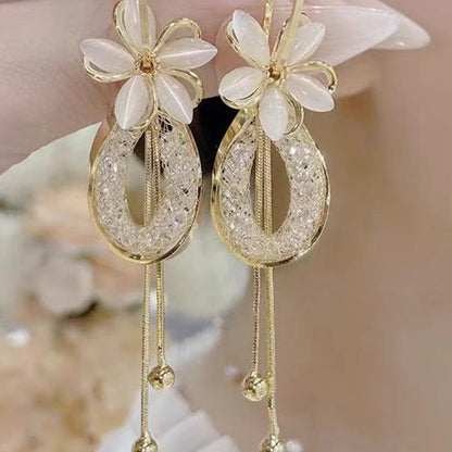🌸 LIMITED-TIME 30% OFF! ✨ Flower Tassel Dangle Earrings – Opalescent, Sparkling, Dynamic 💫