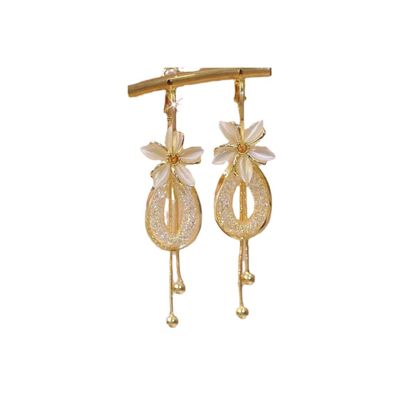 🌸 LIMITED-TIME 30% OFF! ✨ Flower Tassel Dangle Earrings – Opalescent, Sparkling, Dynamic 💫