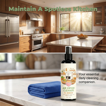 🥳2026 HOT SALE🥳💞50K+ SOLD!🔍✨ 49% OFF! 2‑in‑1 Air Fryer Cleaner – Degreases & cleans, safe for non‑stick coatings. Just spray & wipe. Includes towel! 🧼💪