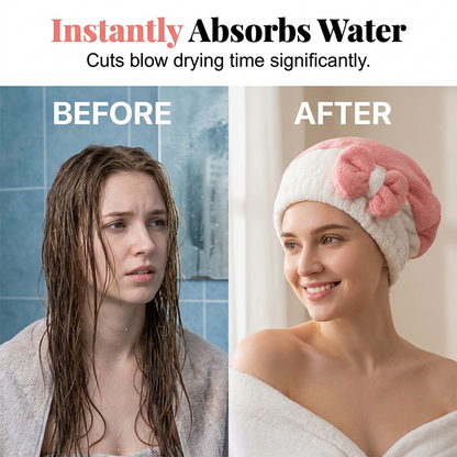 👚 40% OFF NOW! 🌸Super Absorbent Bowknot Hair Drying Cap