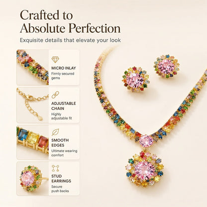 💎Limited Time 48% Off! ✨ Sparkling Zircon Necklace & Earrings Set – Elegant, Timeless, Ready for Gifting ✨