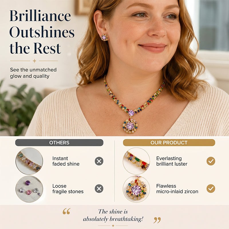 💎Limited Time 48% Off! ✨ Sparkling Zircon Necklace & Earrings Set – Elegant, Timeless, Ready for Gifting ✨