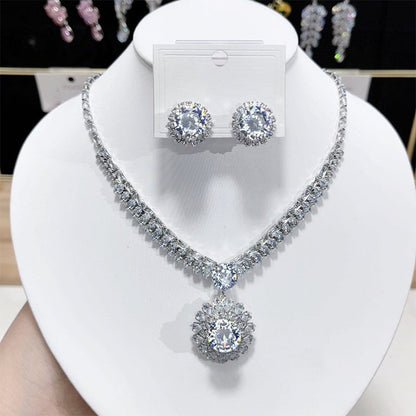 💎Limited Time 48% Off! ✨ Sparkling Zircon Necklace & Earrings Set – Elegant, Timeless, Ready for Gifting ✨