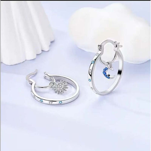 🌙 LIMITED-TIME 30% OFF! ✨ Celestial Sun & Moon Hoops – Layered, Symbolic, Hypoallergenic ✨