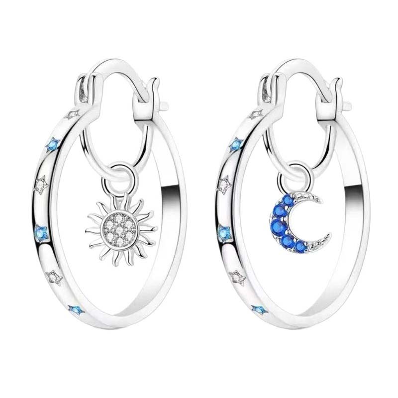 🌙 LIMITED-TIME 30% OFF! ✨ Celestial Sun & Moon Hoops – Layered, Symbolic, Hypoallergenic ✨