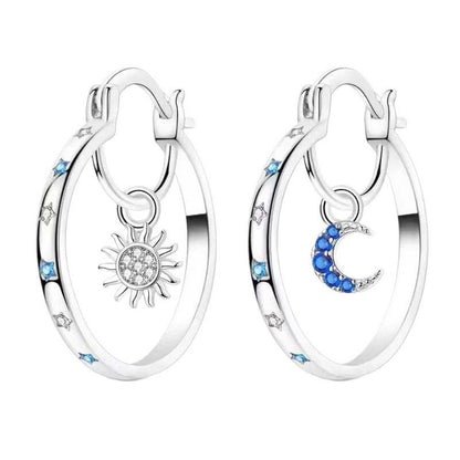 🌙 LIMITED-TIME 30% OFF! ✨ Celestial Sun & Moon Hoops – Layered, Symbolic, Hypoallergenic ✨