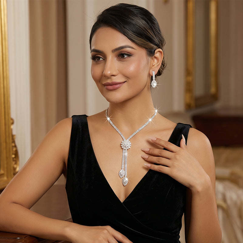 🌼 LIMITED-TIME 30% OFF! ✨ Women's Zircon Flower Jewelry Set – Elegant, Sparkling, Ready-to-Gift 💎