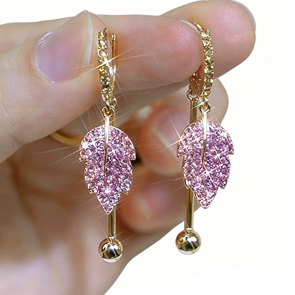 📢📢35% OFF !! ⏰Full Diamond Maple Leaf Earrings