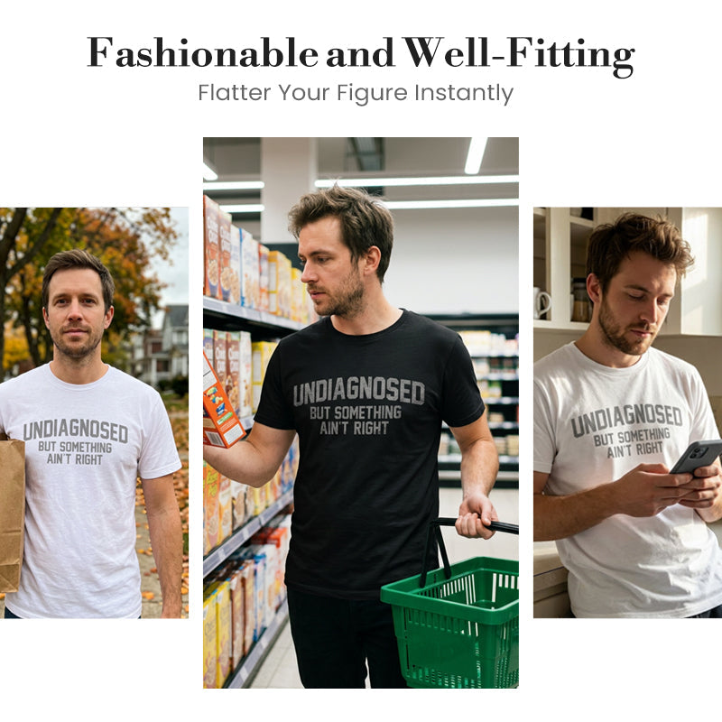 🎁2026 New Arrivals 40% OFF💥Funny "Undiagnosed" Slogan T-Shirt – Witty, Soft, Conversation Starter👕🎤
