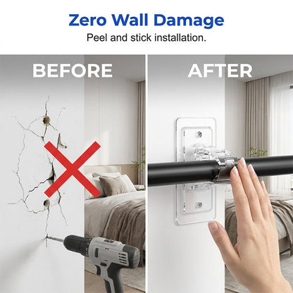 🔥Heavy-Duty Self-Adhesive Rod Support Brackets