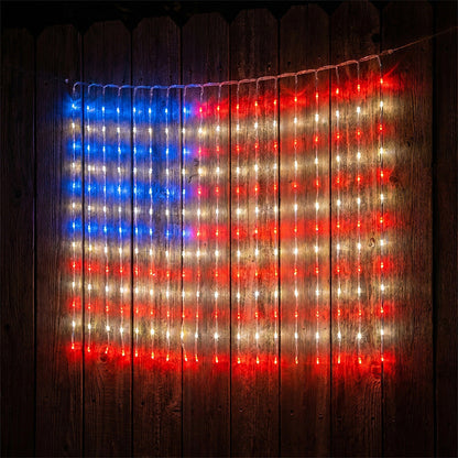 ❤️LIMITED-TIME 30% OFF! ✨ Patriotic Flag Net Lights – USB, Waterproof, 50,000-Hour ✨