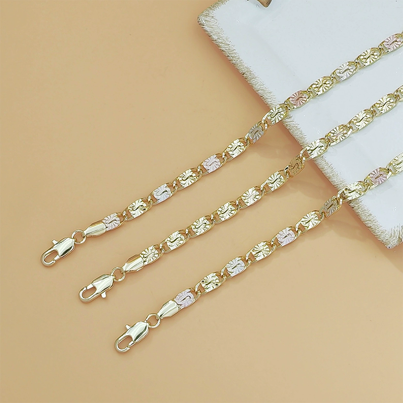 💎 LIMITED-TIME 30% OFF! ✨ Unisex Tri-Color Link Bracelet – Gold/Rose/Silver, Faceted Cut, Lobster Clasp 🖤