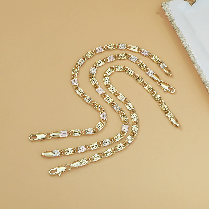 💎 LIMITED-TIME 30% OFF! ✨ Unisex Tri-Color Link Bracelet – Gold/Rose/Silver, Faceted Cut, Lobster Clasp 🖤