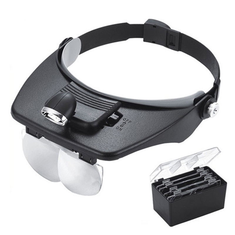 🔦40% OFF NOW! ⏰ LED Headband Magnifier with 4 Lenses – Adjustable focus & hands-free – Perfect for soldering, crafting or reading – bright light and comfortable fit 🔍