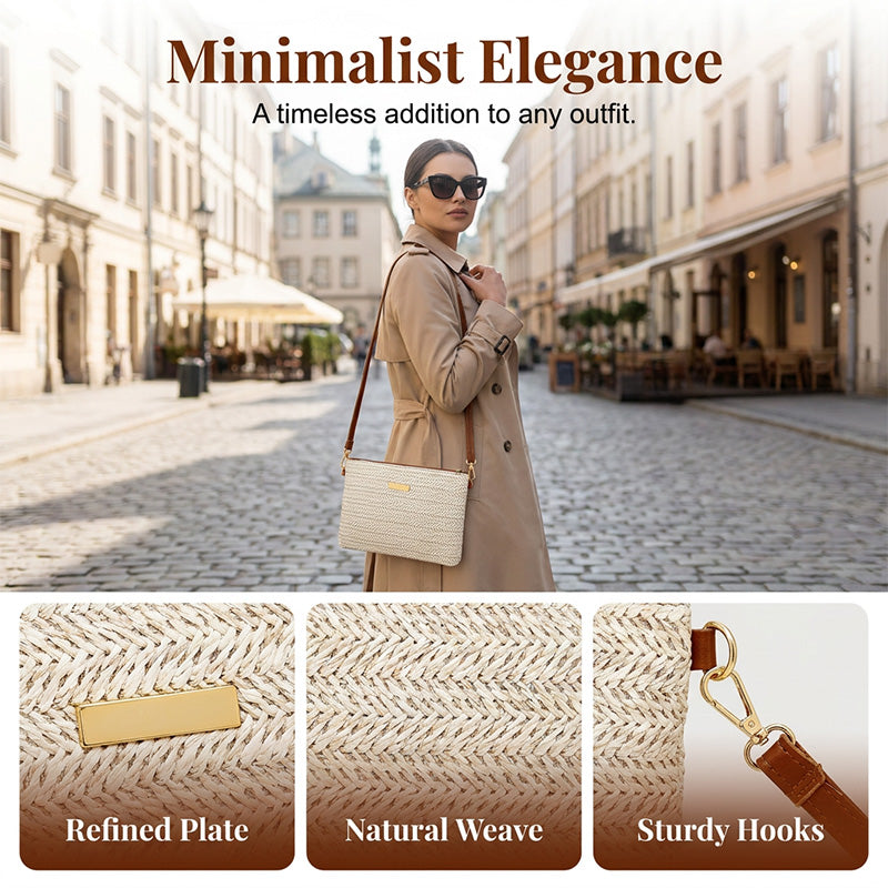 📢📢49% OFF !! ⏰Women's Woven Straw Shoulder Clutch Bag👜