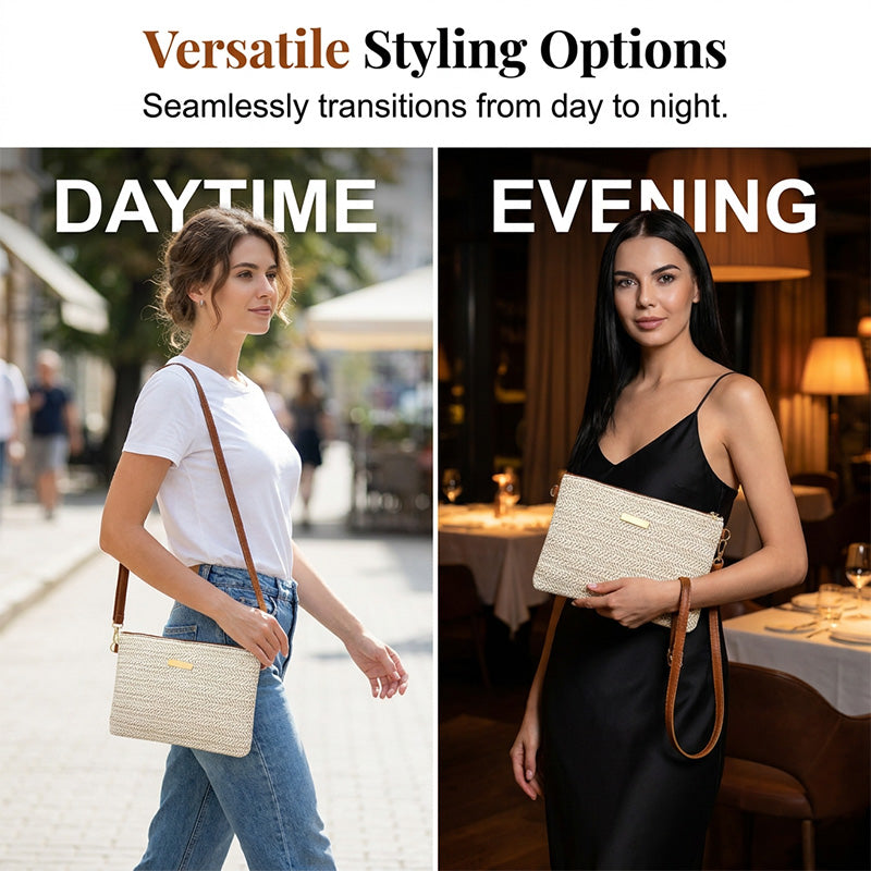 📢📢49% OFF !! ⏰Women's Woven Straw Shoulder Clutch Bag👜
