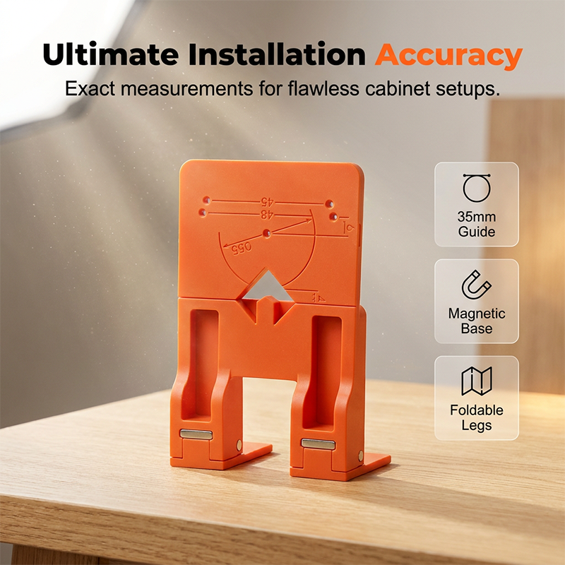🔧 LIMITED-TIME 30% OFF! ✨ Cabinet Door Hinge Drilling Guide – Magnetic Clamp, Precise Alignment, 35mm 🪚