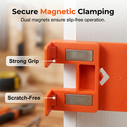 🔧 LIMITED-TIME 30% OFF! ✨ Cabinet Door Hinge Drilling Guide – Magnetic Clamp, Precise Alignment, 35mm 🪚