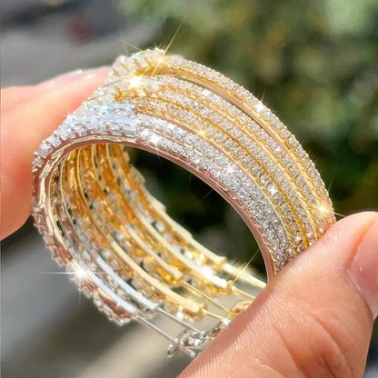 📢📢33% OFF !! ⏰Women's Sparkling Cubic Zirconia Hoop Earrings