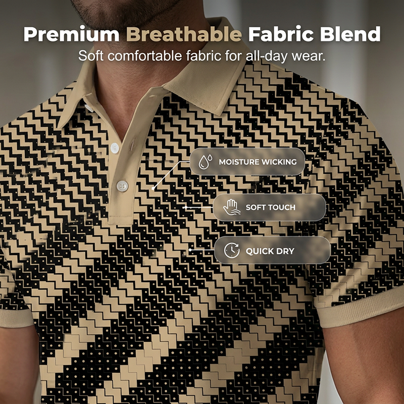 👔 LIMITED-TIME 40% OFF! 💥 Men's Geometric Print Collared Shirts – Muscle Fit, Breathable, Fade Resistant ✨