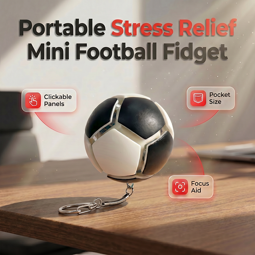 ⚽ Mini Football Fidget Keychain Stress Relief Toy