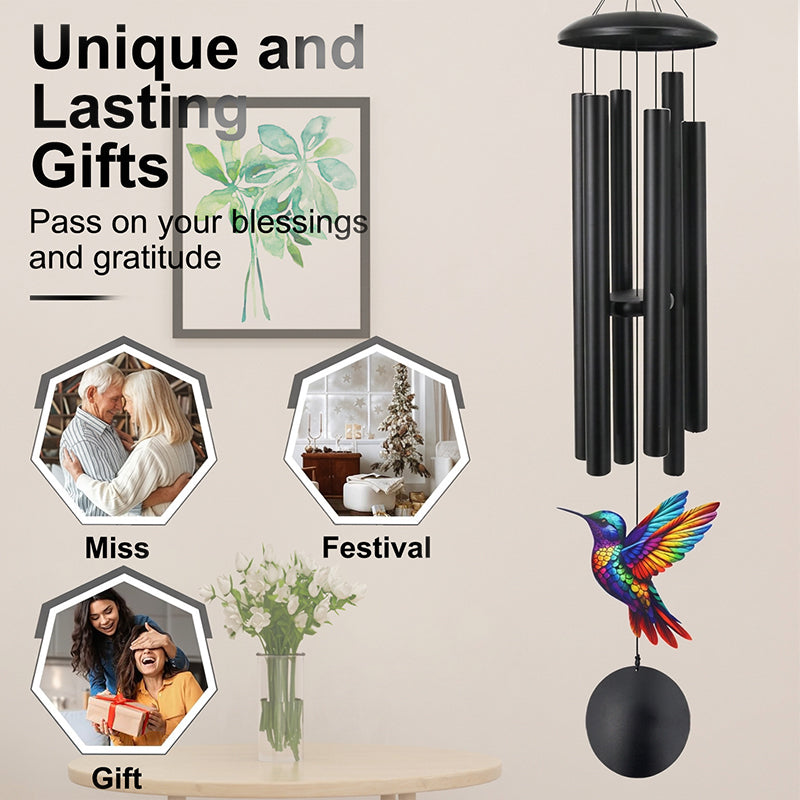 🎵 LIMITED-TIME 40% OFF! 💐 Vintage Metal Wind Chimes | Elegant Black Aluminium Garden Decor with Bird & Butterfly Accents for Patio & Porch🔔