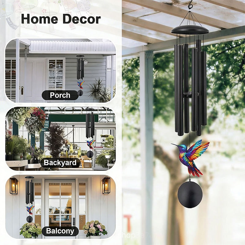 🎵 LIMITED-TIME 40% OFF! 💐 Vintage Metal Wind Chimes | Elegant Black Aluminium Garden Decor with Bird & Butterfly Accents for Patio & Porch🔔