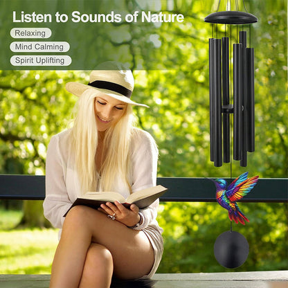 🎵 LIMITED-TIME 40% OFF! 💐 Vintage Metal Wind Chimes | Elegant Black Aluminium Garden Decor with Bird & Butterfly Accents for Patio & Porch🔔