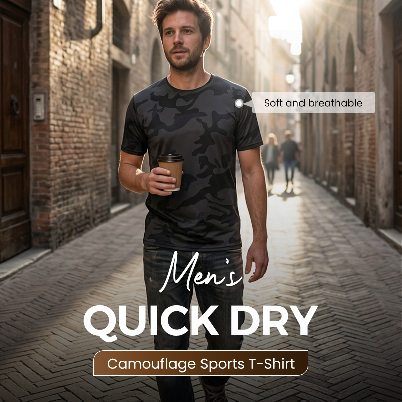 📢📢40% OFF !! ⏰Men's Quick Dry Camouflage Sports T-Shirt