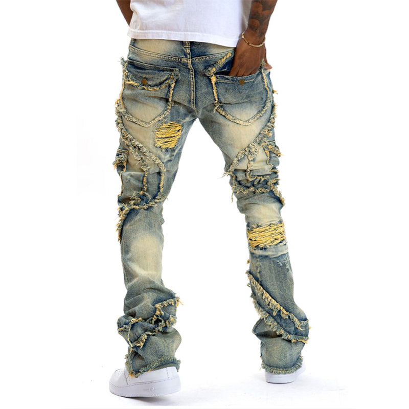 📢📢40% OFF !! ⏰Men's Deconstructed Frayed Flare Jeans