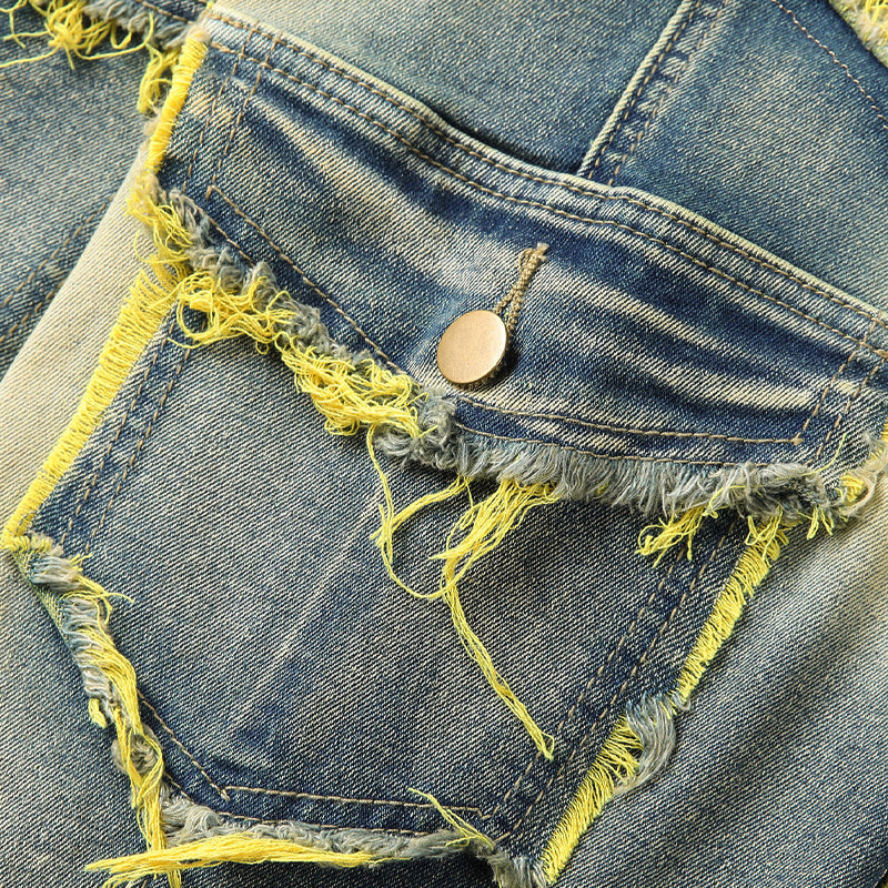 📢📢40% OFF !! ⏰Men's Deconstructed Frayed Flare Jeans
