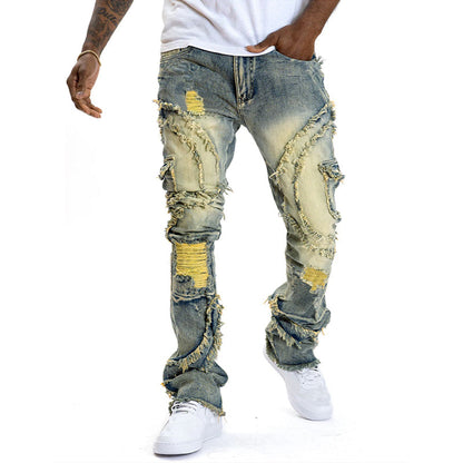 📢📢40% OFF !! ⏰Men's Deconstructed Frayed Flare Jeans