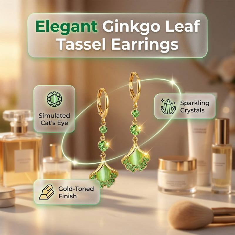 🔥While Supplies Last 40% OFF!🎉 Elegant Ginkgo Leaf Tassel Earrings