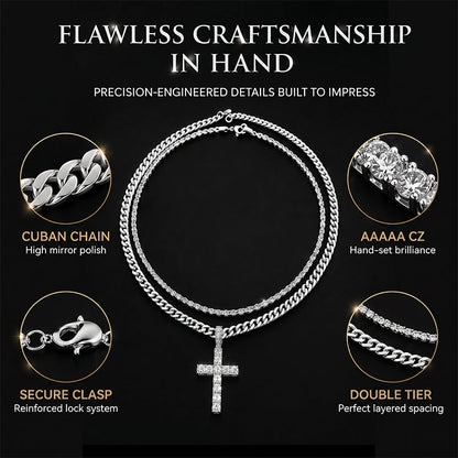 📢📢40% OFF !! ⏰Double Layer Cross Chain Necklace